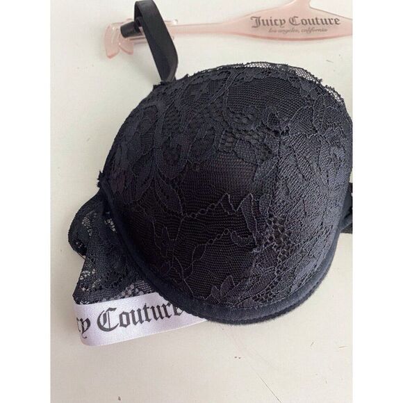 Juicy Couture Sexy Push Up Bra Size 34B Black Lace JC8402C Padded NEW - Picture 5 of 9